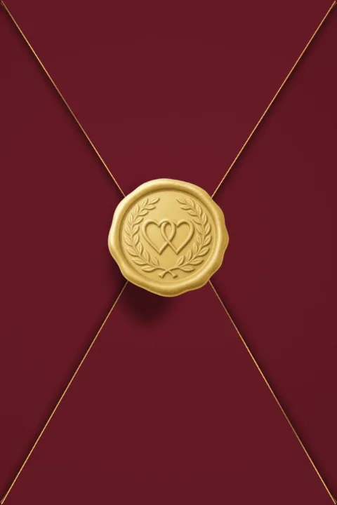 Umschlag Bordeaux · Goldsiegel, geschlossen