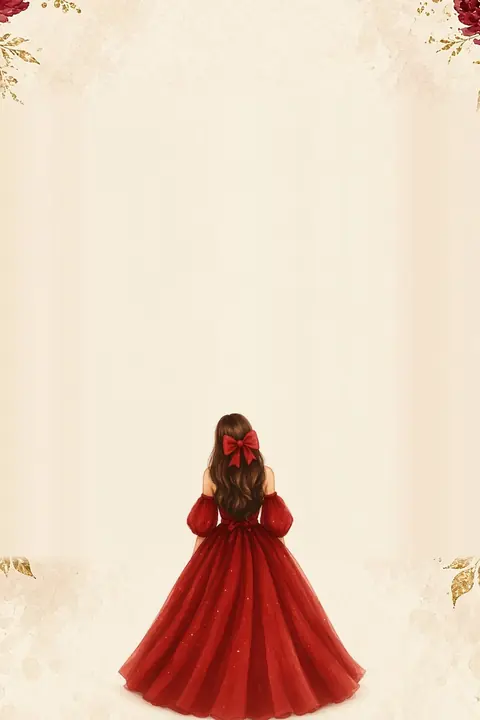 Vorlage Roter Schleier: Roter Schleier: eine Kına-Einladung in Rot und Gold mit der Braut im Aquarell-Stil. Zweisprachig Türkisch und Deutsch.